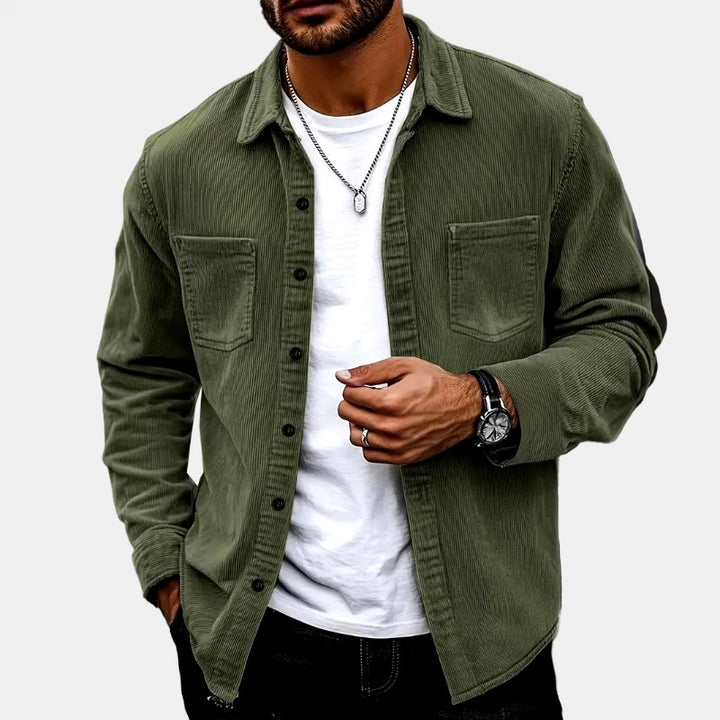Craig - Men's Corduroy Button-Down Long Sleeve Fall Shirt 4