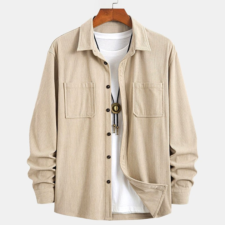 Craig - Men's Corduroy Button-Down Long Sleeve Fall Shirt 5