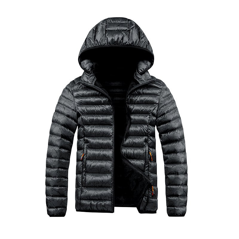 Crewe - Men's Printed Hooded Puffer Jacket with Zip Pockets 2