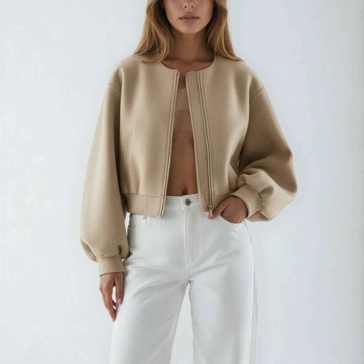Cristina - Women's Balloon Sleeve Cropped Windbreaker 1