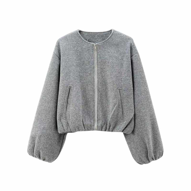 Cristina - Women's Balloon Sleeve Cropped Windbreaker 3