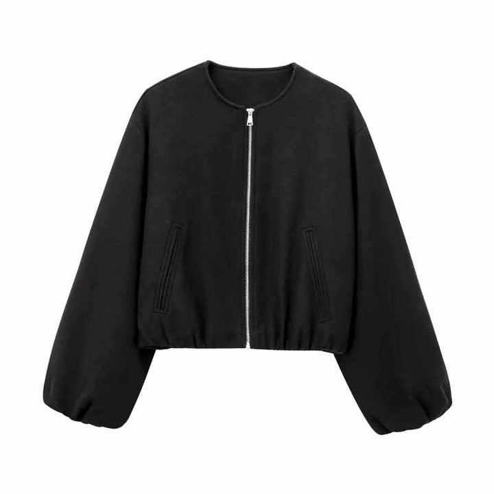 Cristina - Women's Balloon Sleeve Cropped Windbreaker 4