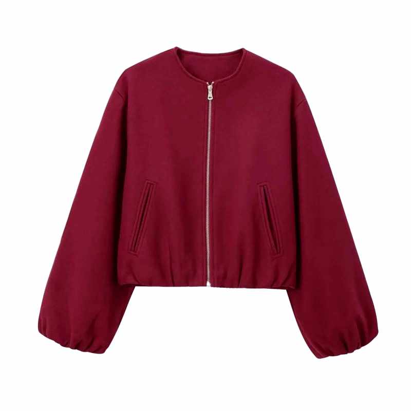 Cristina - Women's Balloon Sleeve Cropped Windbreaker 6