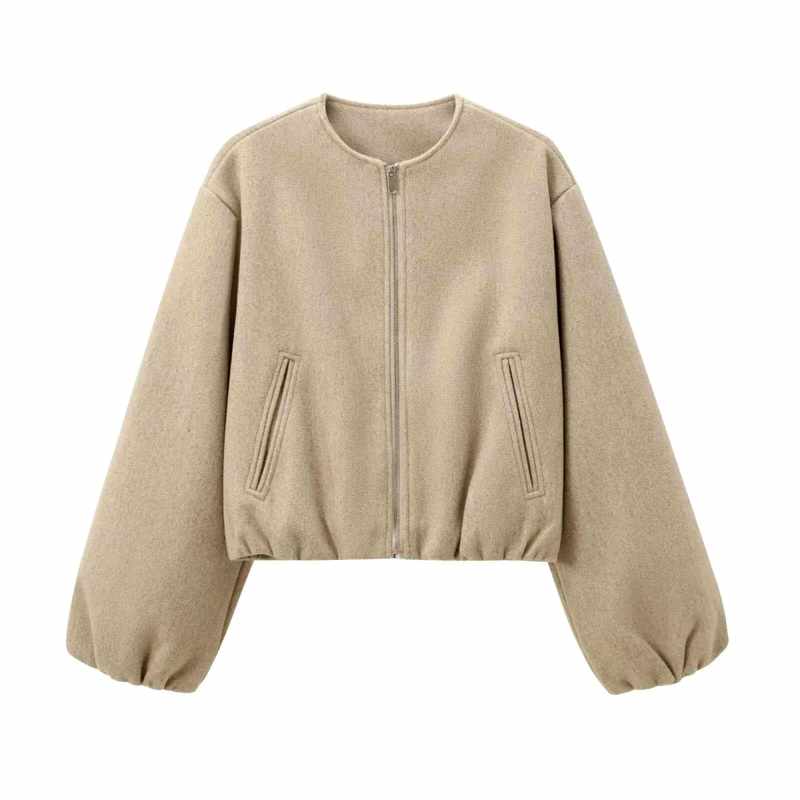 Cristina - Women's Balloon Sleeve Cropped Windbreaker 7