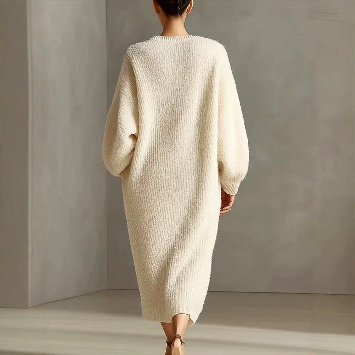 Cynthia - Women's Fuzzy Oversized Long Sleeve Sweater Dress 4