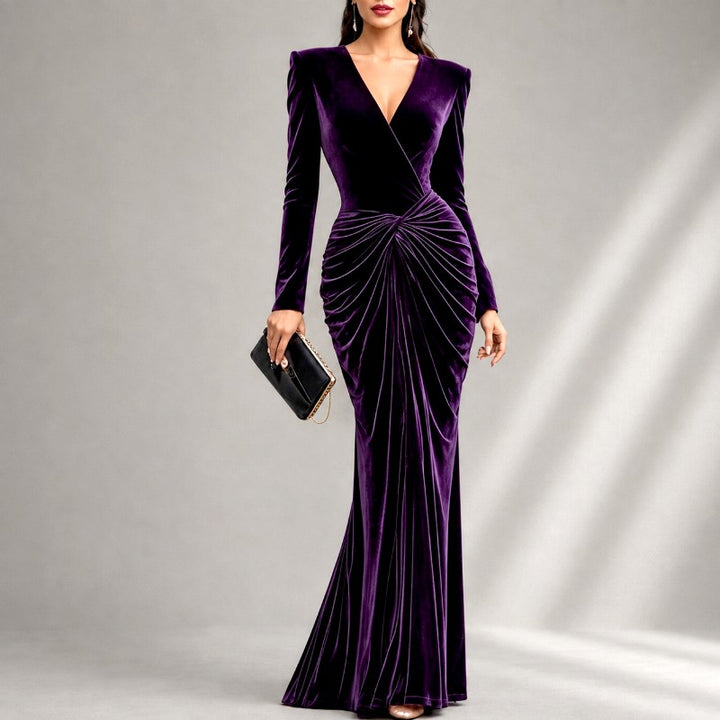 Daisy - Women's V-Neck Slim Fit Mermaid Evening Dress 1