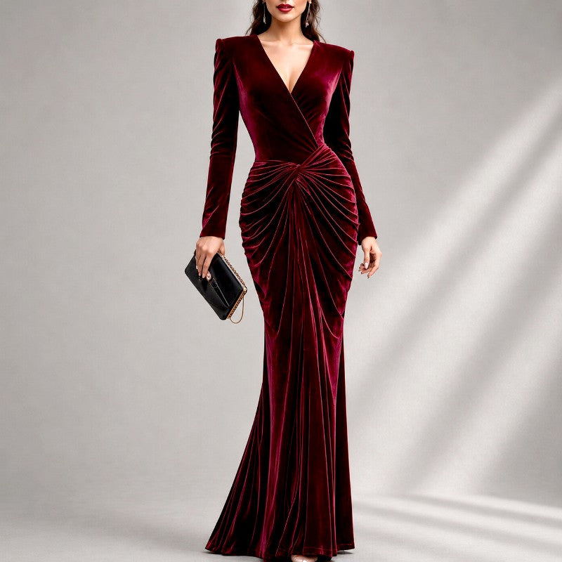 Daisy - Women's V-Neck Slim Fit Mermaid Evening Dress 2