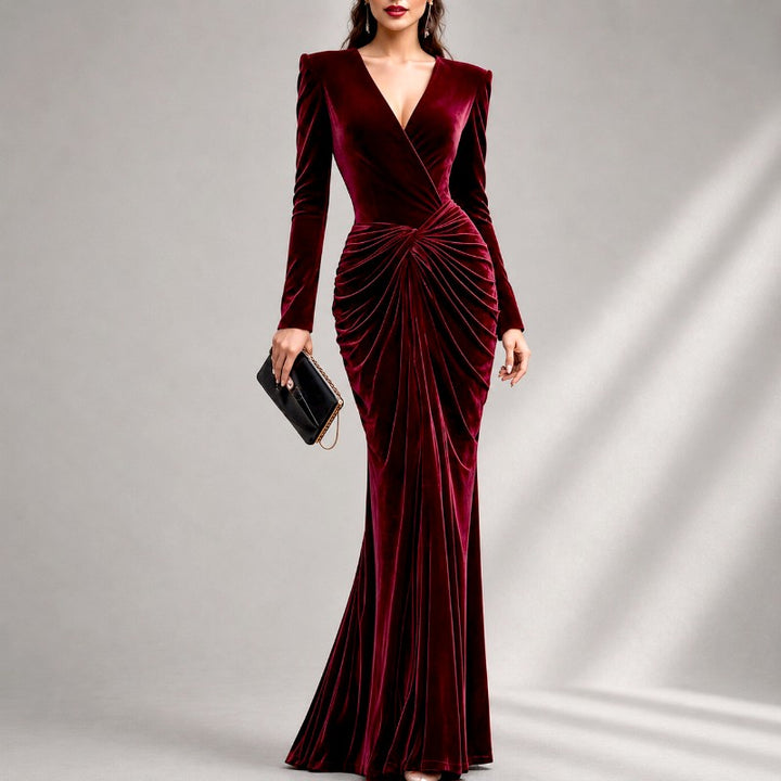 Daisy - Women's V-Neck Slim Fit Mermaid Evening Dress 2
