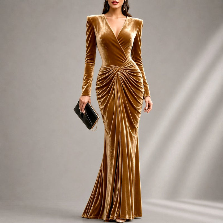 Daisy - Women's V-Neck Slim Fit Mermaid Evening Dress 3