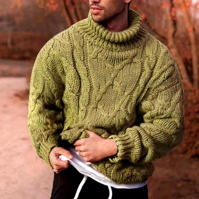 Dakota - Men's Cable Turtleneck Oversized Sweater 1