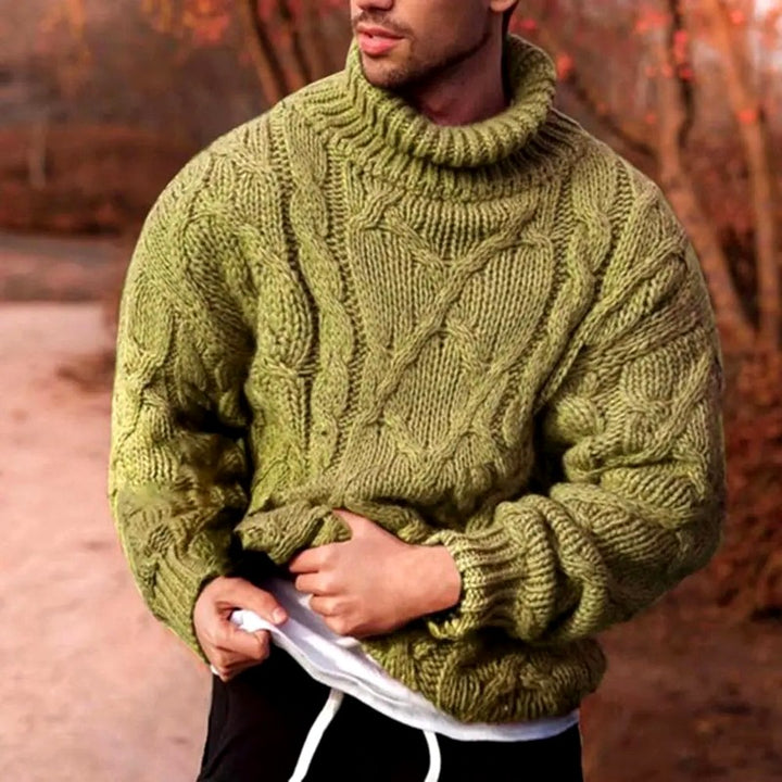 Dakota - Men's Cable Turtleneck Oversized Sweater 1