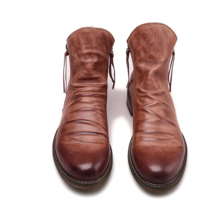 Damian - Men's Side-Zip Leather Chelsea Boots