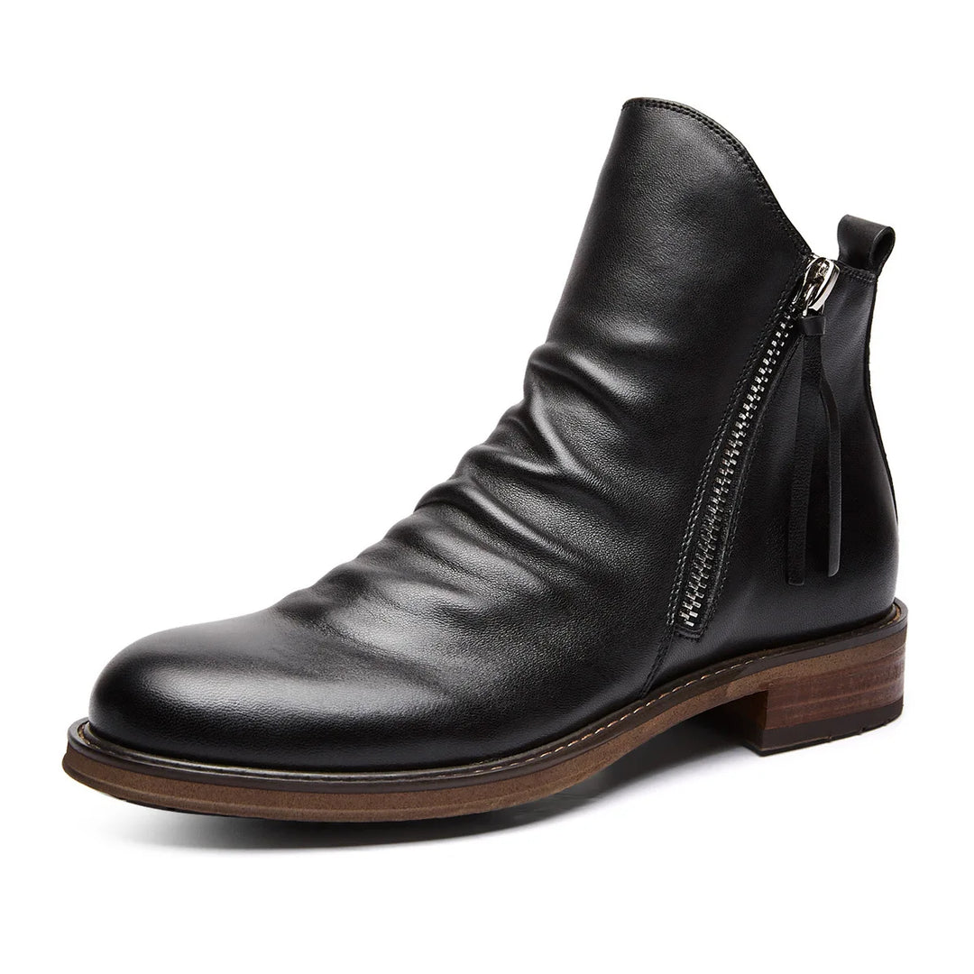 Damian - Men's Side-Zip Leather Chelsea Boots