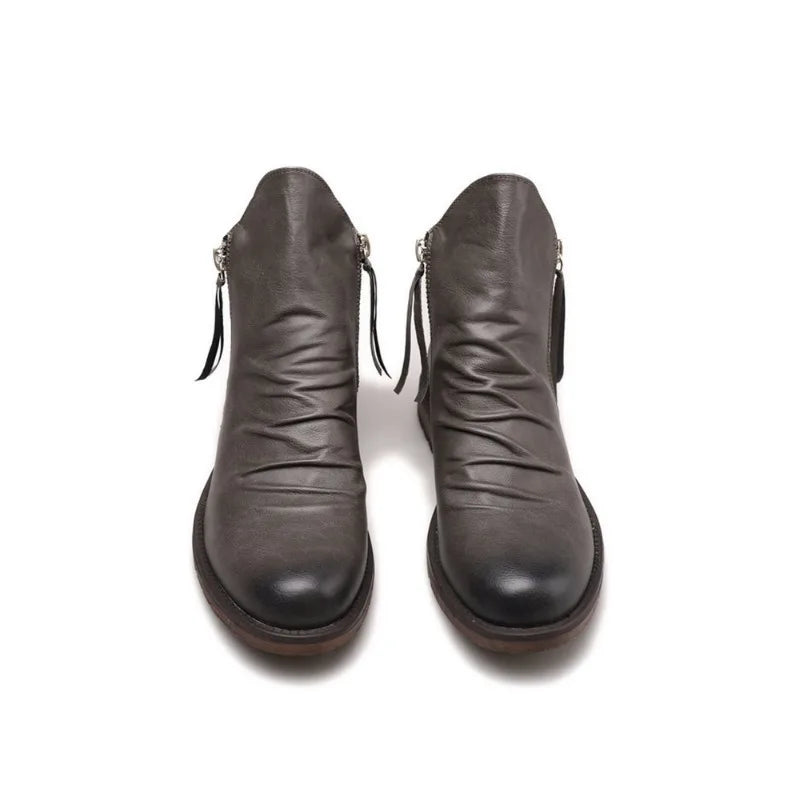 Damian - Men's Side-Zip Leather Chelsea Boots