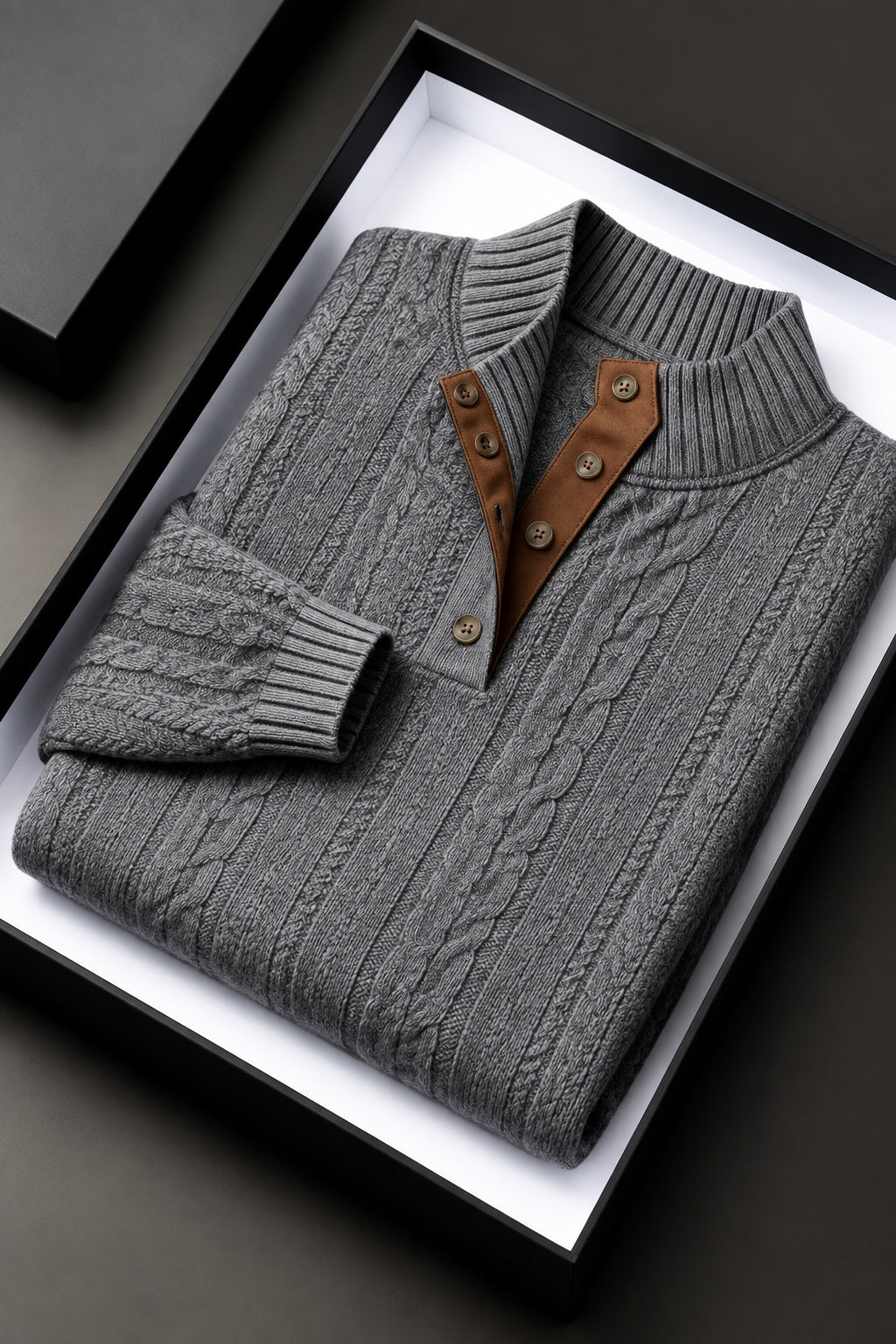 Daniel - Men's Cable Knit Mock Neck Sweater 2