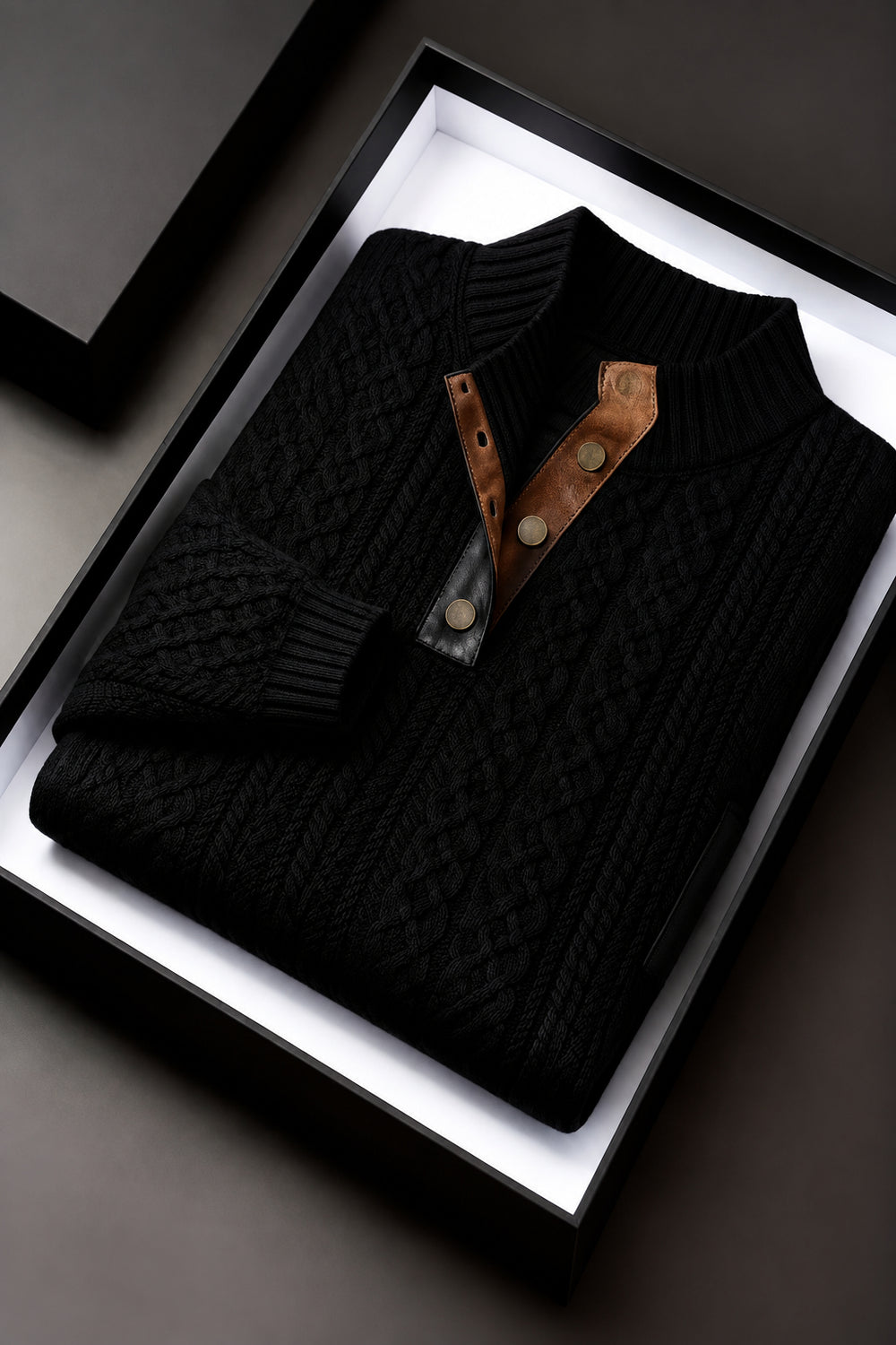 Daniel - Men's Cable Knit Mock Neck Sweater 3