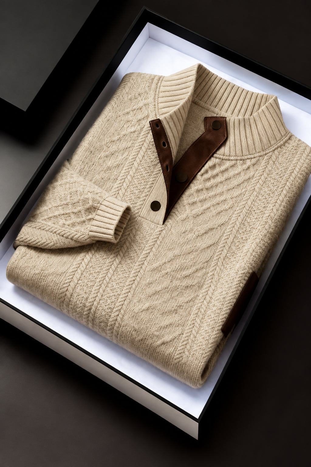 Daniel - Men's Cable Knit Mock Neck Sweater 5