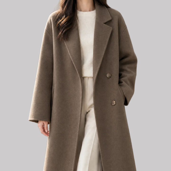 Daniela - Women's Double-Breasted Wool-Blend Coat