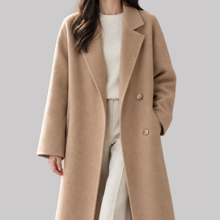 Daniela - Women's Double-Breasted Wool-Blend Coat