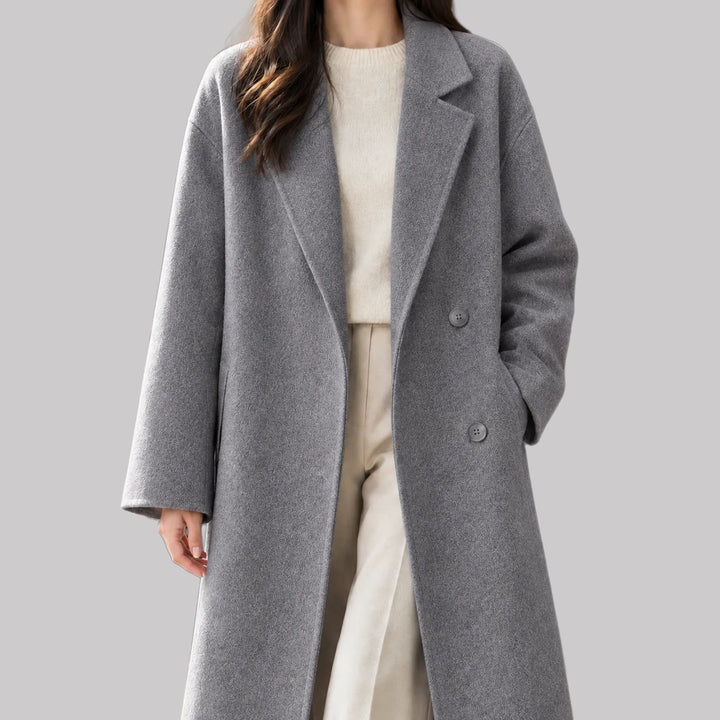 Daniela - Women's Double-Breasted Wool-Blend Coat