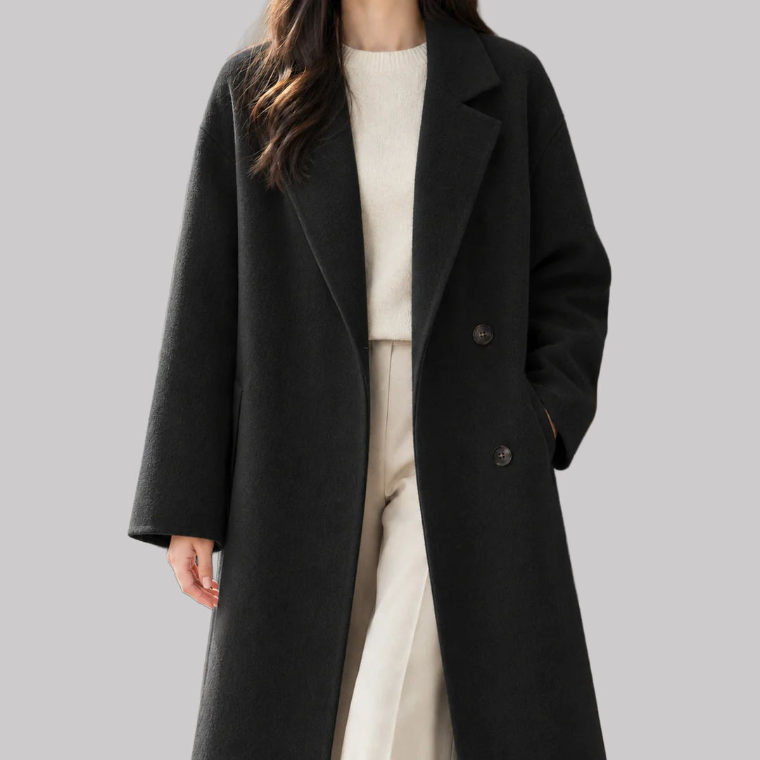 Daniela - Women's Double-Breasted Wool-Blend Coat