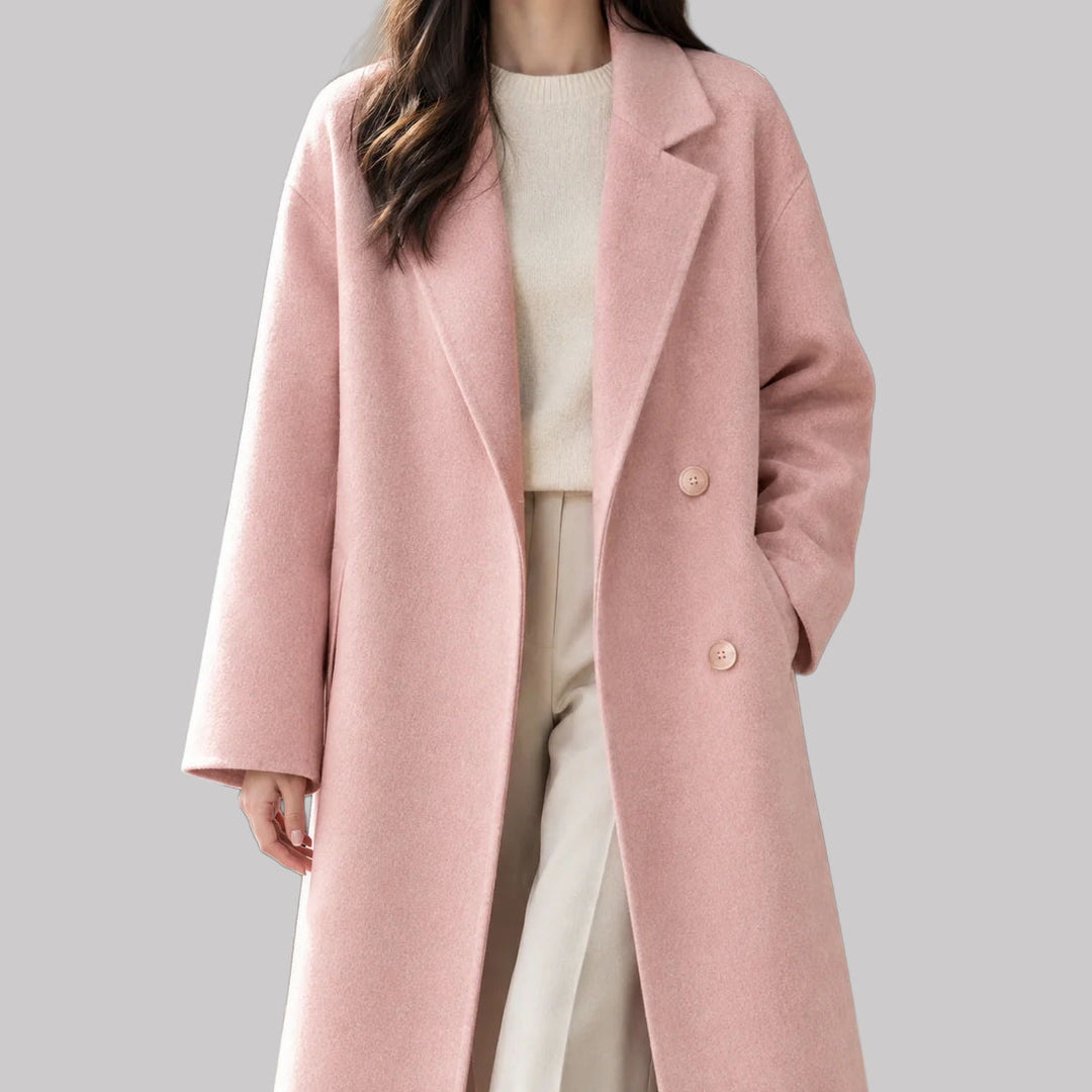 Daniela - Women's Double-Breasted Wool-Blend Coat