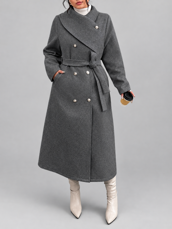 Danna - Women’s Double-Breasted Belted Longline Coat 10
