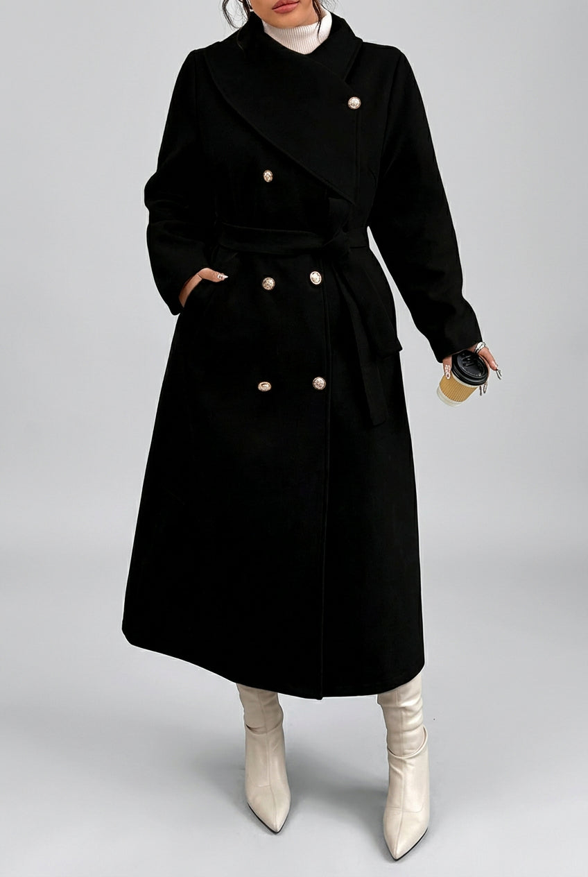 Danna - Women’s Double-Breasted Belted Longline Coat 3
