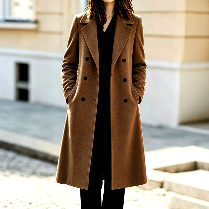 Daphne - Women’s Double-Breasted Wool Long Coat 1