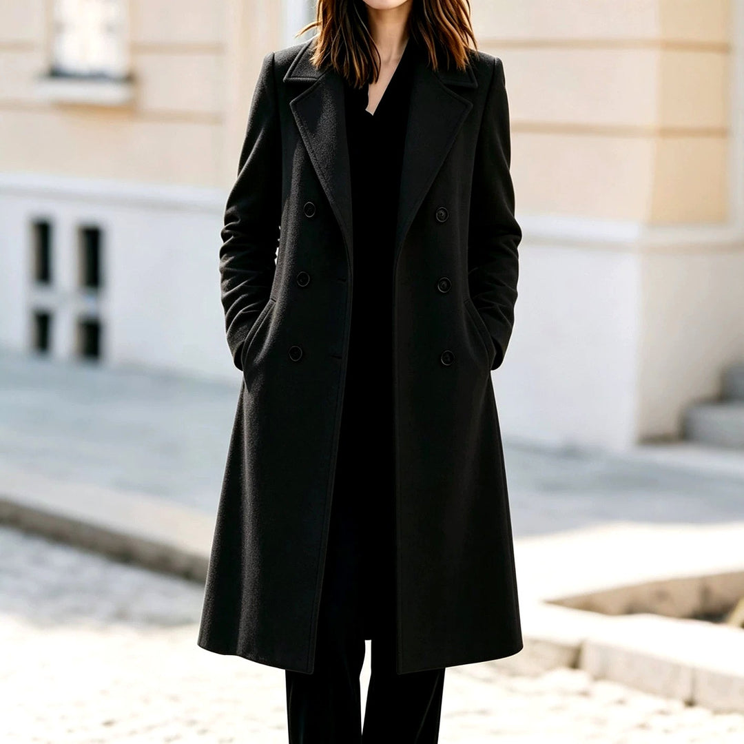 Daphne - Women’s Double-Breasted Wool Long Coat 2