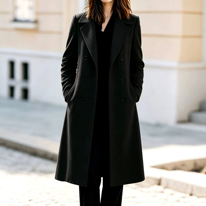 Daphne - Women’s Double-Breasted Wool Long Coat 2