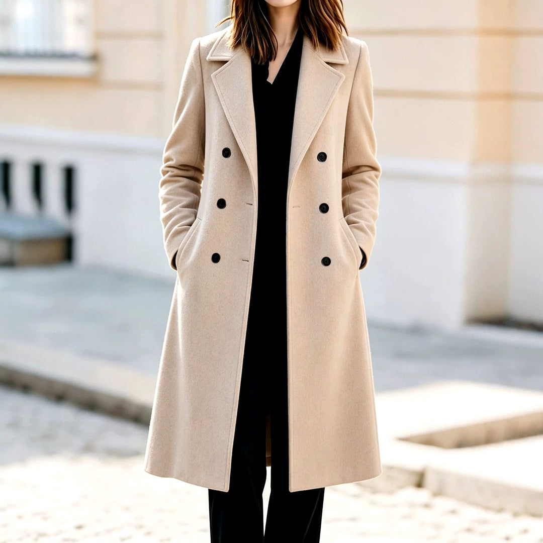 Daphne - Women’s Double-Breasted Wool Long Coat 3