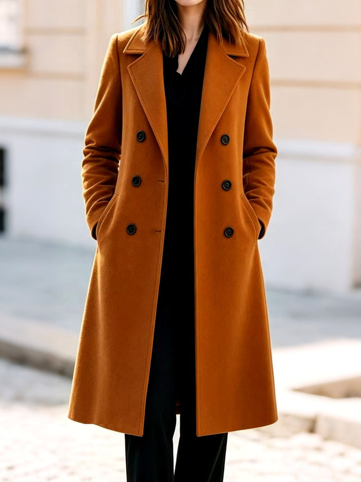 Daphne - Women’s Double-Breasted Wool Long Coat 4