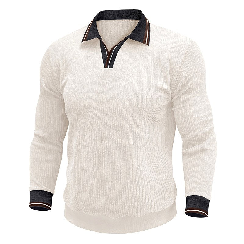 Darwin - Men's Ribbed Knit Polo Sweater 2