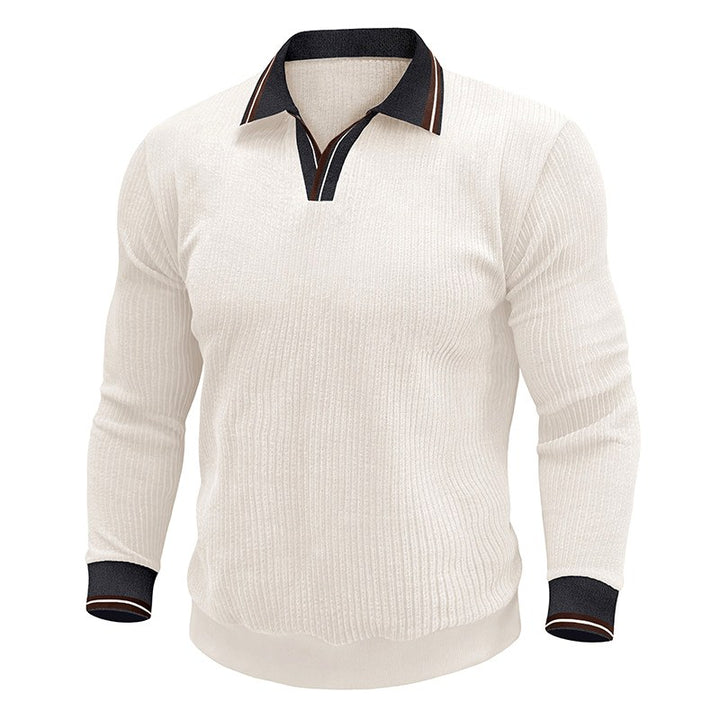 Darwin - Men's Ribbed Knit Polo Sweater 2