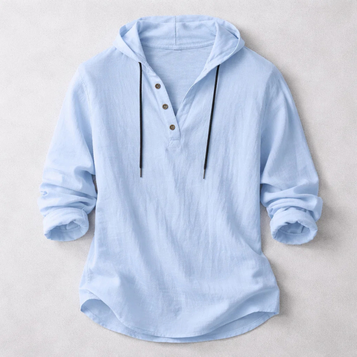 Dashiell - Men's Linen-Blend Hoodie Henley
