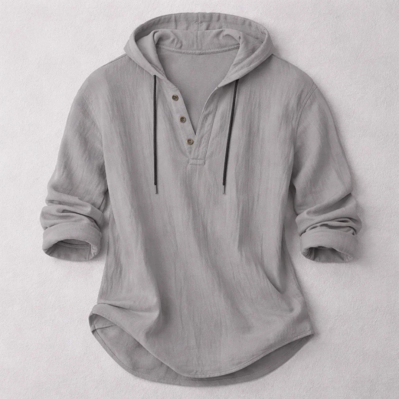 Dashiell - Men's Linen-Blend Hoodie Henley
