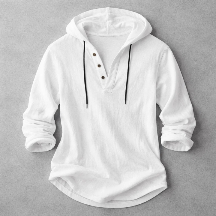 Dashiell - Men's Linen-Blend Hoodie Henley
