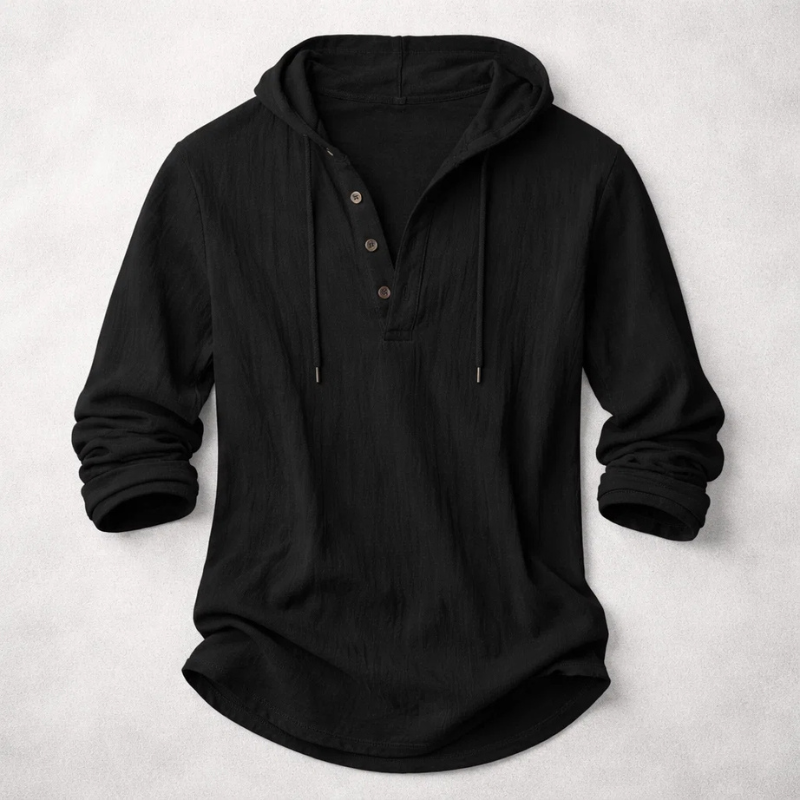Dashiell - Men's Linen-Blend Hoodie Henley
