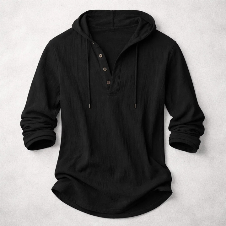 Dashiell - Men's Linen-Blend Hoodie Henley