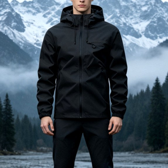 Dave - Men's Zip-Up Rain Jacket with Adjustable Hood 5
