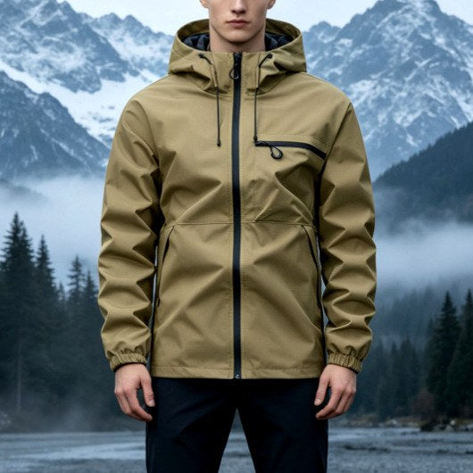 Dave - Men's Zip-Up Rain Jacket with Adjustable Hood 6