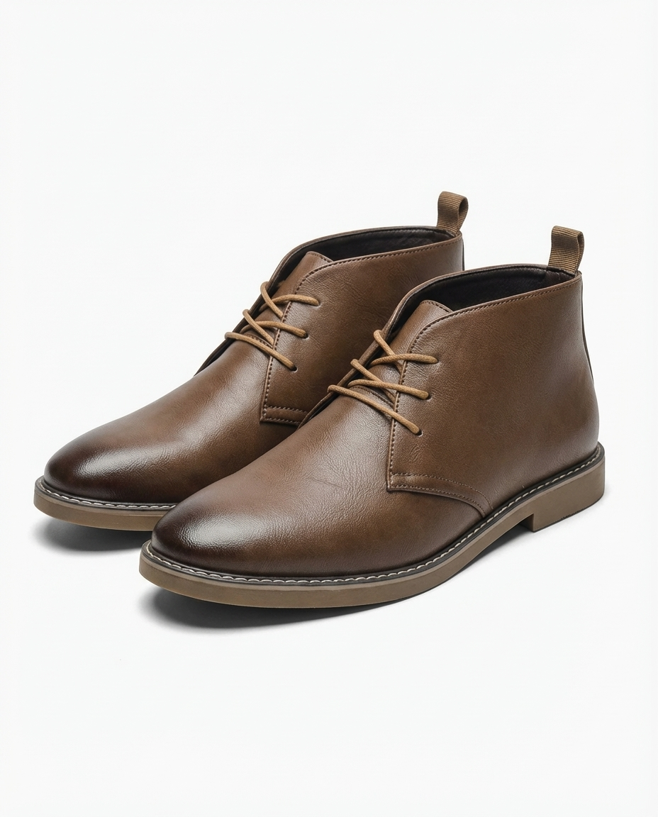 David - Men's Lace-Up Desert Boots with Crepe Sole