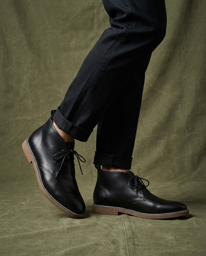David - Men's Lace-Up Desert Boots with Crepe Sole