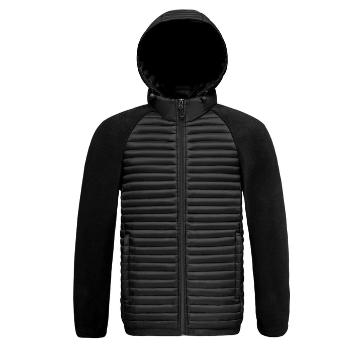 David - Men's Fleece Sleeve Quilted Hooded Jacket 6