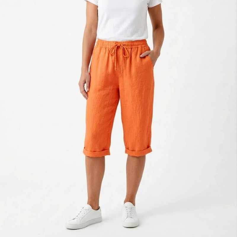 Deanna - Women's Cotton Relaxed Summer Knee Length Shorts