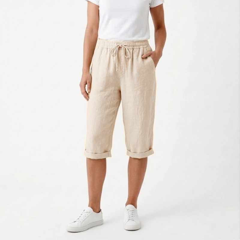 Deanna - Women's Cotton Relaxed Summer Knee Length Shorts