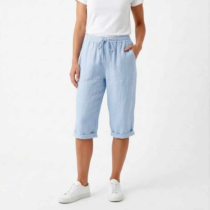 Deanna - Women's Cotton Relaxed Summer Knee Length Shorts