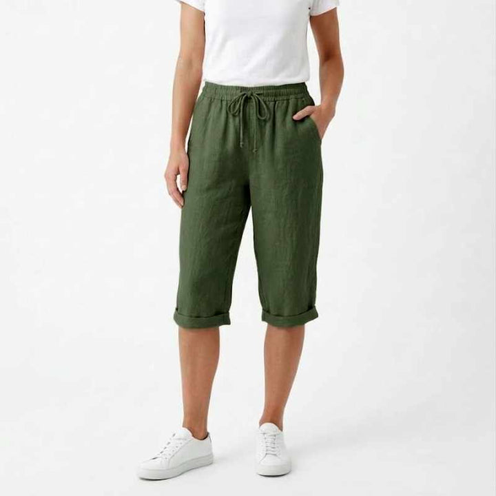 Deanna - Women's Cotton Relaxed Summer Knee Length Shorts