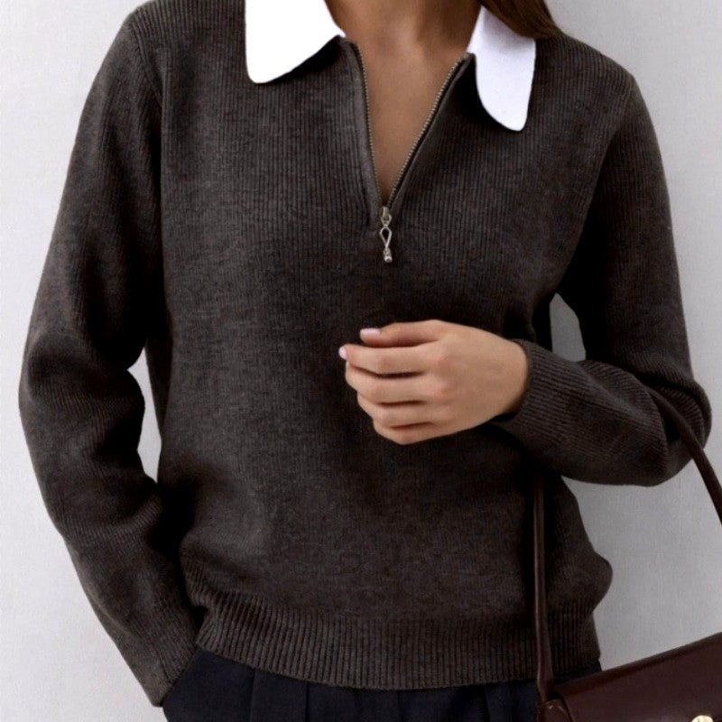 Deborah - Women’s Half-Zip Knit Polo Sweater 2